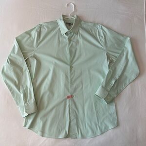 Men’s Express Fitted dress shirt. Bright Mint Green, size 16-16 1/2